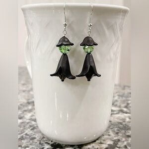 Handcrafted Beaded Witch Earrings - Brand New